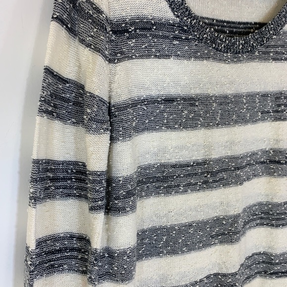 LOFT Grey & Cream Striped Textured Sweater - Picture 5 of 11